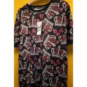 Fresh Prints Of Bel Air By Drill Clothing Co Crowns Roses Large New NWT B7